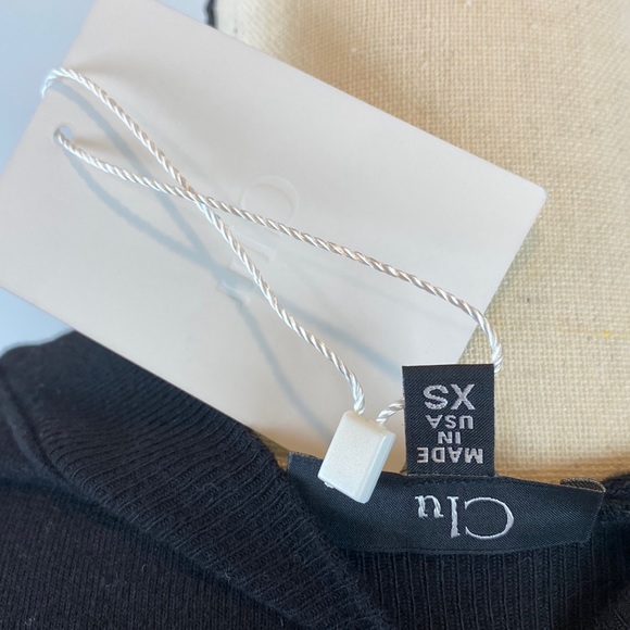 CLU Pleated organza-trimmed black stretch-jersey mini dress in size XS - Picture 10 of 15